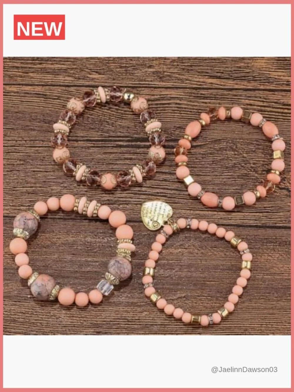 Beaded Bracelet Set Stackable Boho Trendy Multilayer Crystal Accents Stretch